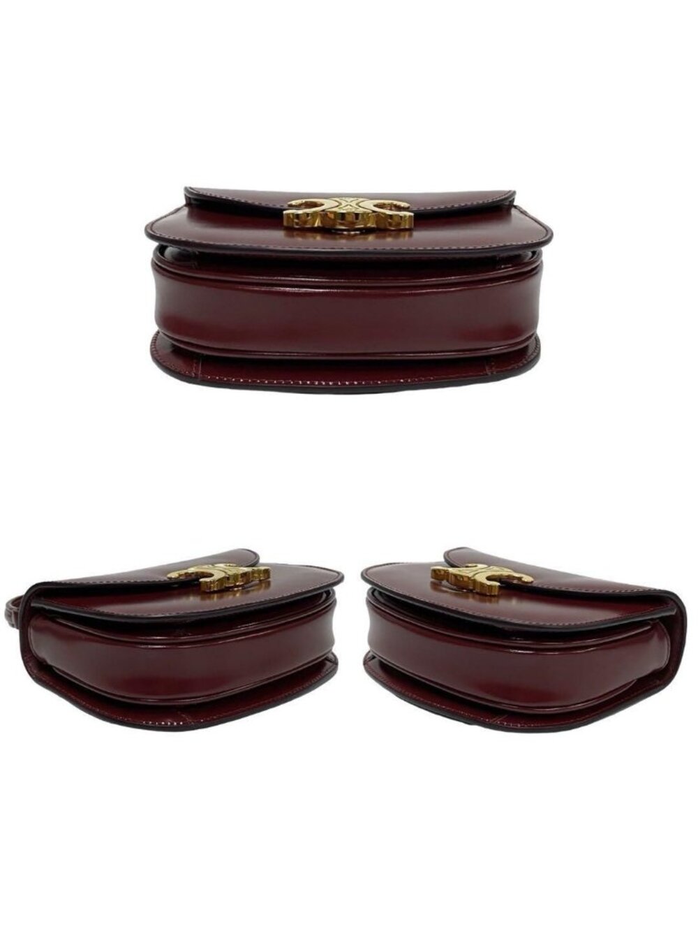 ★SOLD★ Celine Almost Box Mini Besace Triomphe Logo Calf Leather 2-Way Shoulder - Picture 5 of 8